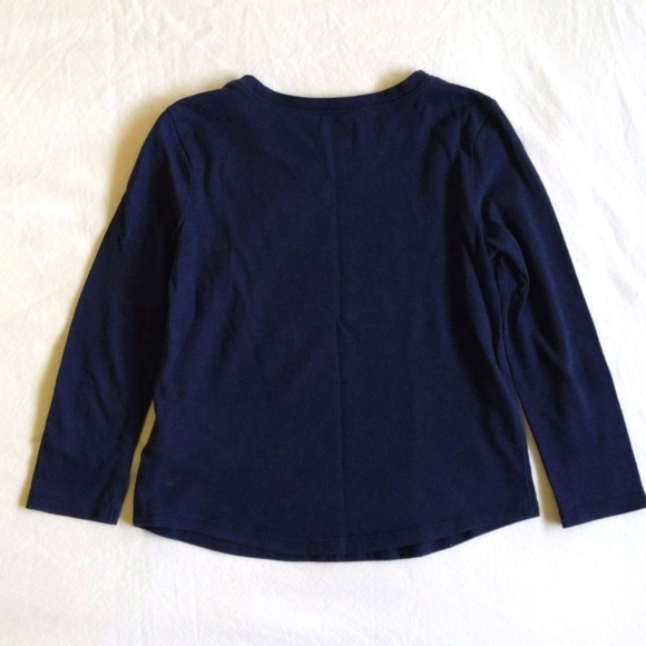 old navy basic navy blue long sleeve shirt 4T toddler girls - Picture 4 of 5